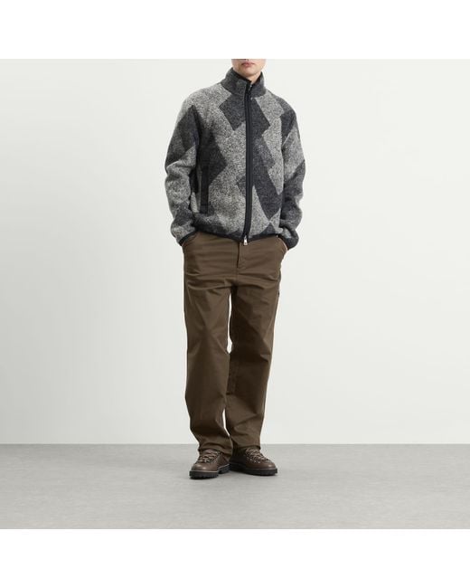 Moncler Brown Gabardine Cotton Trousers for men