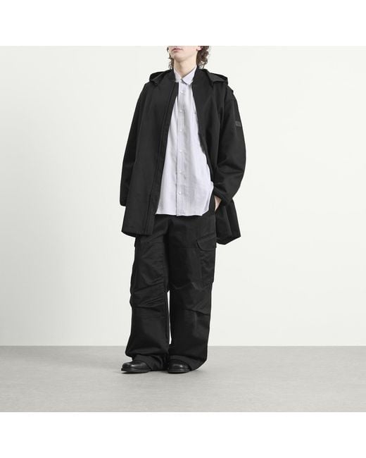 Acne Black Cotton Nylon Workwear Parka Jacket for men