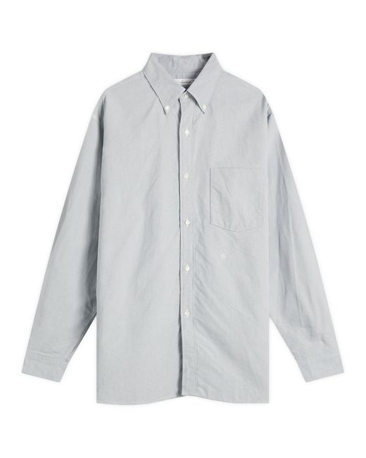 Nanamica Blue Button Down Wind Shirt for men