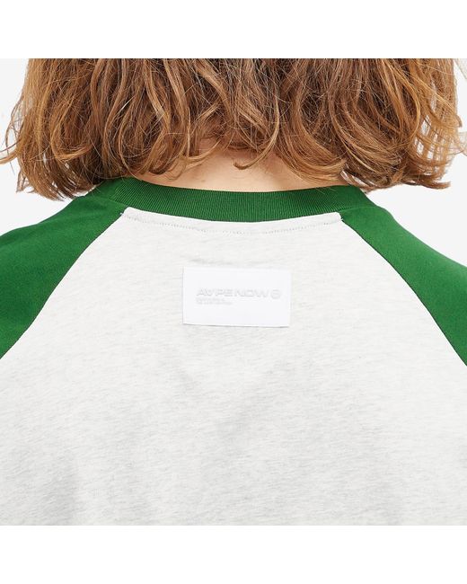 Aape By A Bathing Ape Aape Now Raglan Long Sleeve T-Shirt in Green