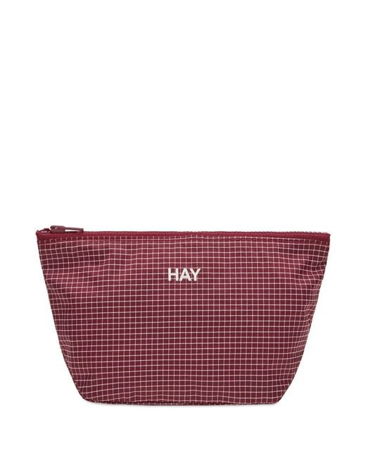 Hay Red Grid Pouch