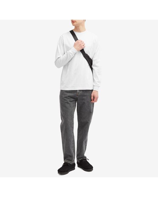 Beams Plus White Long Sleeve Pocket T-Shirt for men