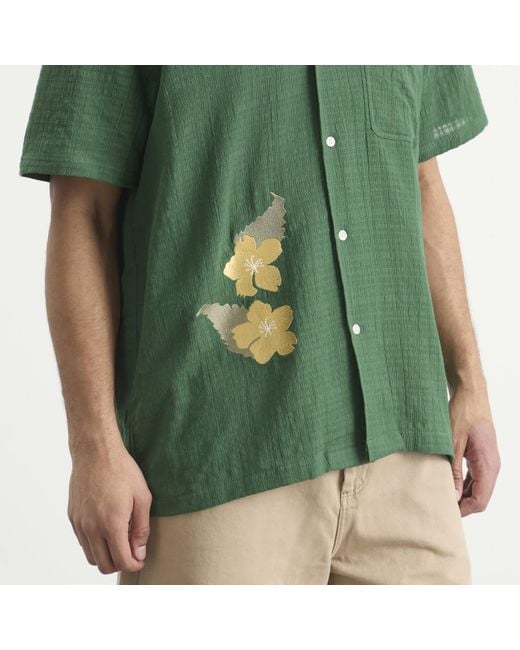 Palmes Green Ramus Camp-Collar Shirt for men