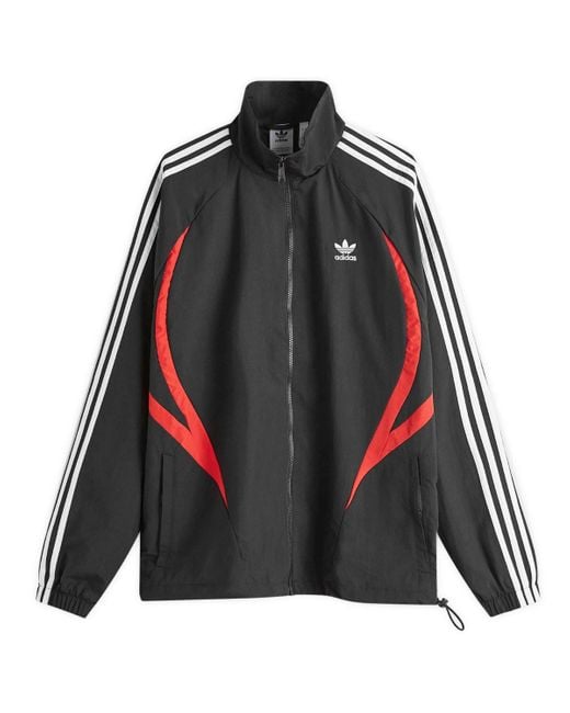 短丈　adidas original track jacket archive Adidas Archive Track Jacket Black/Better Scarlet | Parallel
