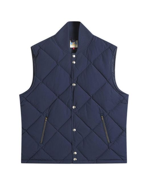 Dubbleware Blue Dubble Down Diamond Quilted Vest for men