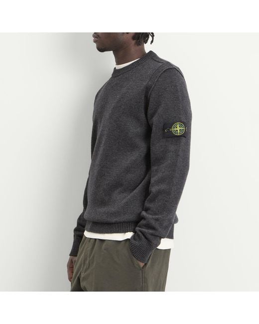 Stone Island Black Lambswool Jumper for men