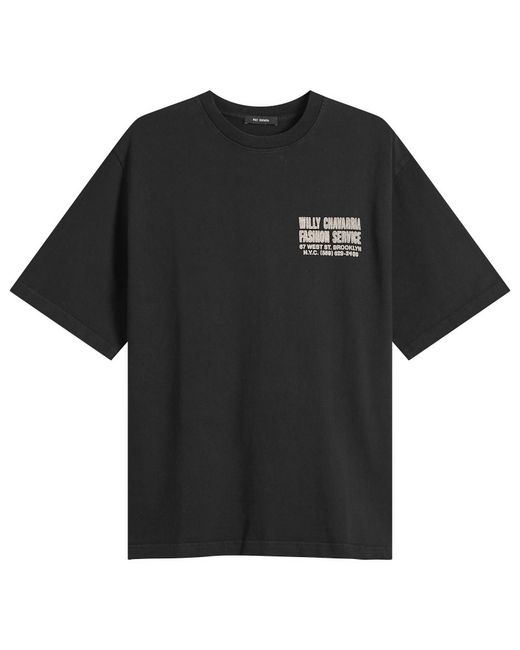 Willy Chavarria Black Fashion Services Standard T-Shirt for men