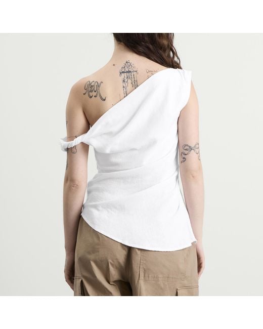 Tala White Soft Linen Top