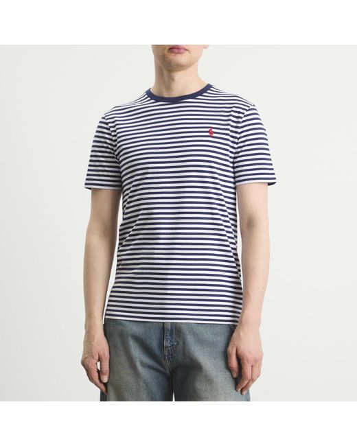 Polo Ralph Lauren Blue Stripe Logo T-Shirt for men