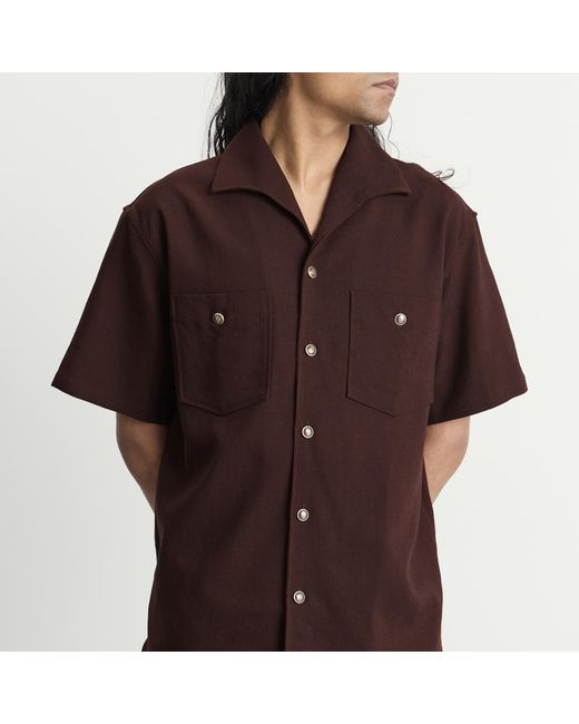 Drole de Monsieur Brown Viscose Pocket Shirt for men