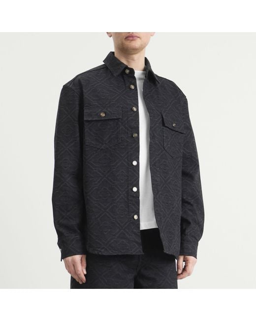 Casablanca Black Laser Monogram Denim Shirt for men