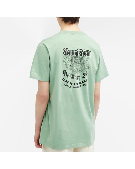 Maharishi Green Tashi Mannox Abundance Dragon T-Shirt for men