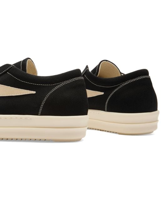 Rick Owens Black Slip On Vintage Sneaks for men