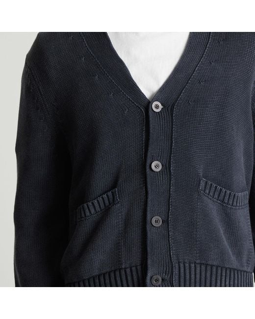 Corridor NYC Blue Acid Wash Cardigan for men