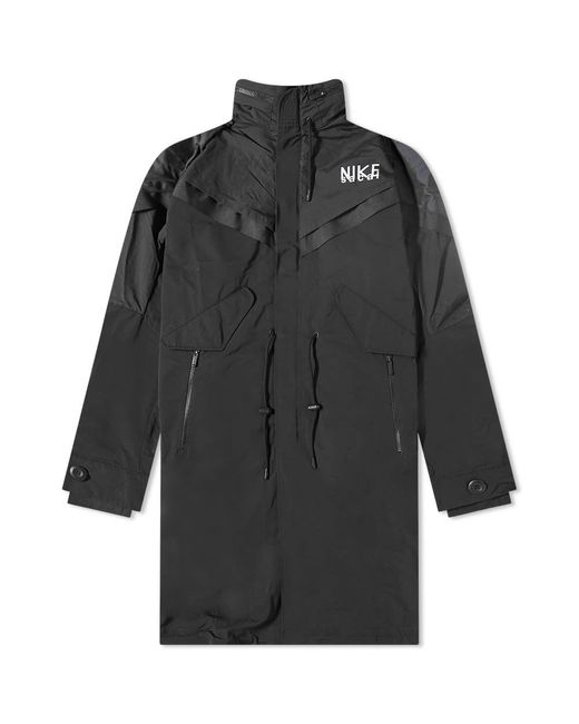 Nike Sacai Trench Coat Jacket in Black for Men | Lyst