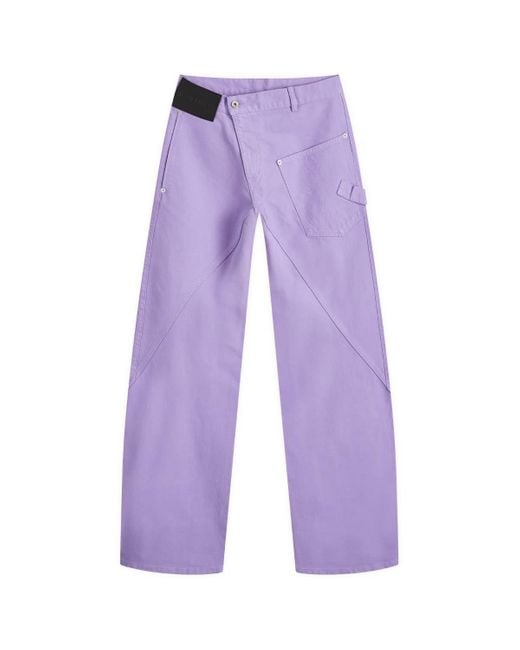 J.W. Anderson Purple Twisted Workwear Trousers