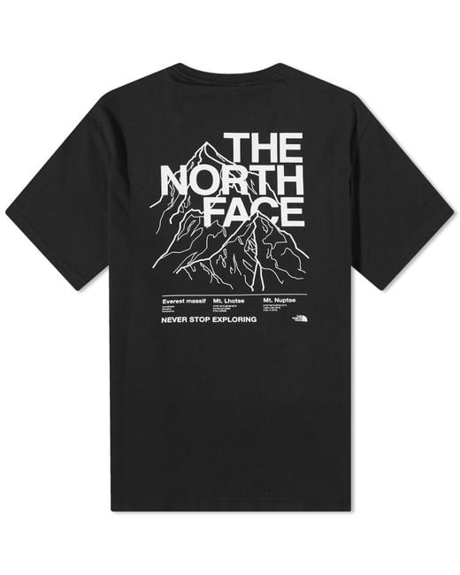 The North Face Black Mountain Outline T-Shirt for men