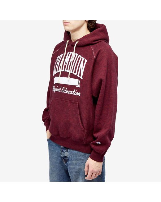 Champion Red College Logo Hoodie for men