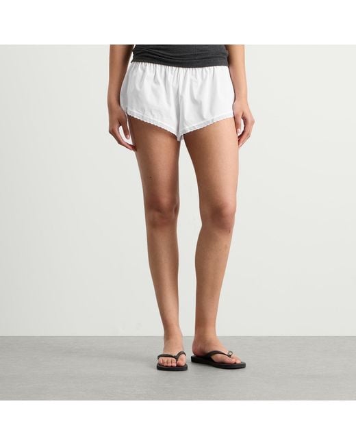 Skims White Garment Washed Poplin Short