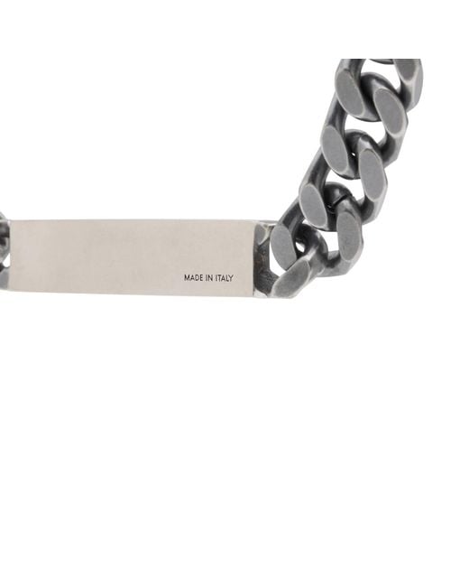 Maison Margiela Metallic Mm6 Id Tag Curb Necklace for men