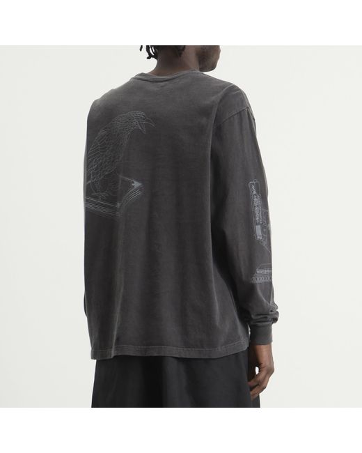 Neighborhood Black Ls-8 Pigment Dyed Long Sleeve T-Shirt for men