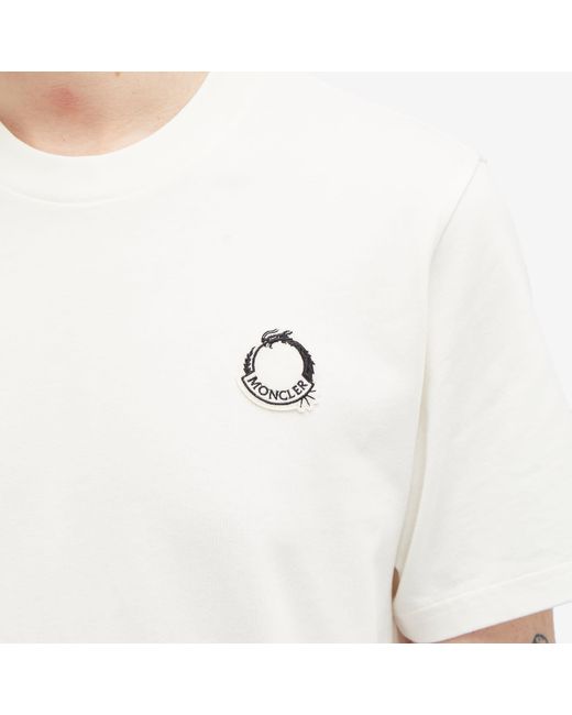 Moncler White Dragon Short Sleeve T-Shirt for men