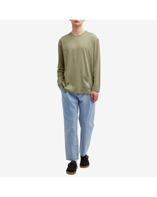 Sunspel Green X Nigel Cabourn Long Sleeve Pocket T-Shirt for men