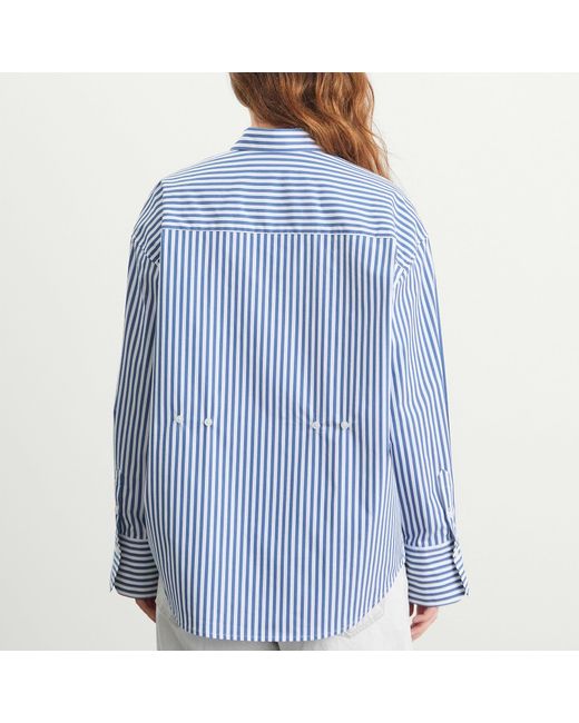 GOOD AMERICAN Blue Poplin Oversized Shirt