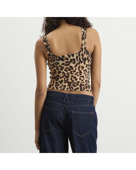 GOOD AMERICAN Brown Mesh Bustier