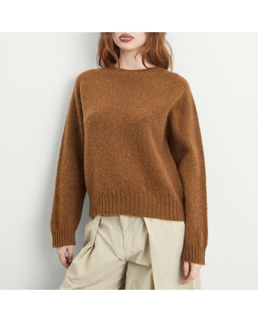 YMC Brown Jets Crew Knit Jumper