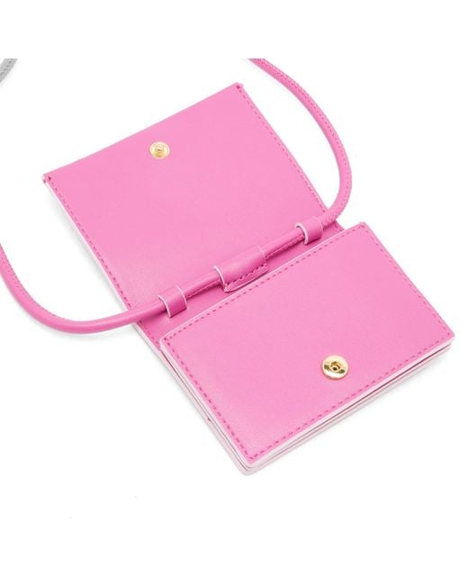 Ganni Pink Bou Wallet On Strap