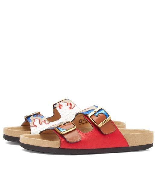 Isabel Marant Red Lelik Flame Buckle Sandal
