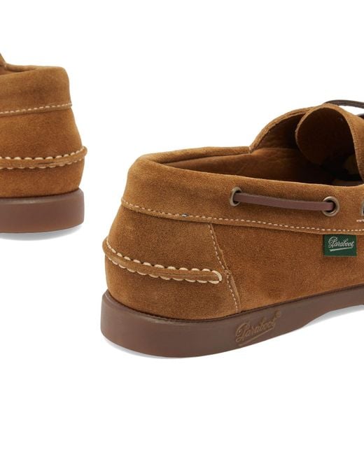 Paraboot Brown Barth Velvet Boat Shoe