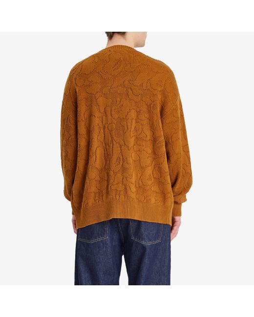 A Bathing Ape Brown Solid Camo Jacquard One Point Cardigan for men