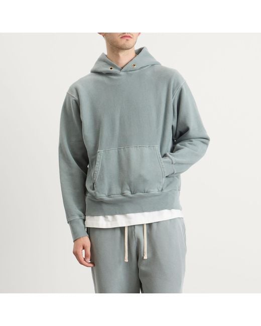 Les Tien Blue Heavyweight Hoodie for men