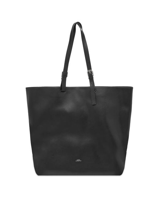 A.P.C. Black Nino Leather Tote for men