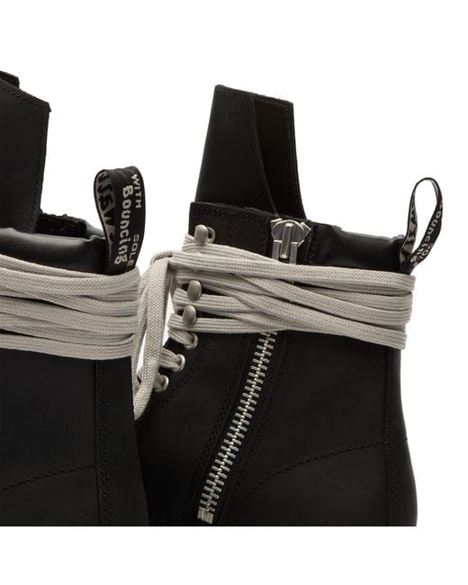 Rick Owens Black X Dr. Martens Quad Sole Steel Toe Boot