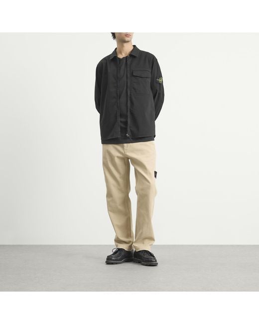 Stone Island Natural Panama Cotton Old Effect Work Pants for men