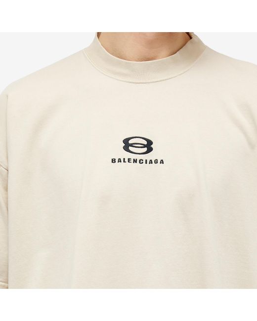 Balenciaga Natural Small Logo T-Shirt for men