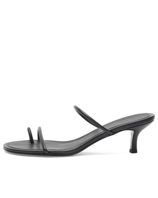 St. Agni Black Minimal Strap Heel