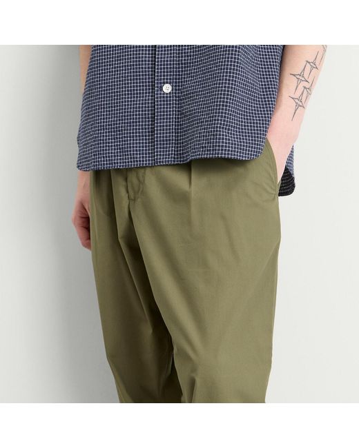 Universal Works Green Recycled Poly Tech Pleated Track Pant for men