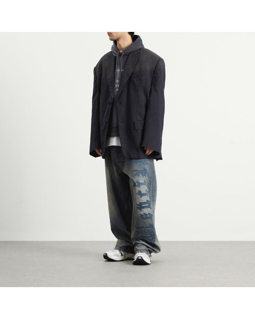 Balenciaga Blue Shadow Prince Of Wales Check Blazer for men