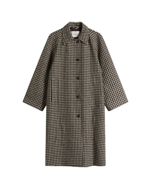 NOTHING WRITTEN Black Bébé Check Balmacaan Coat