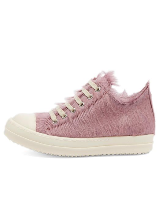 Rick Owens Pink Fur Low Top Shoes Sneakers