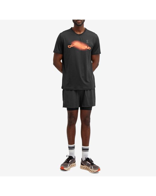 On Shoes Black Pace T-Shirt for men