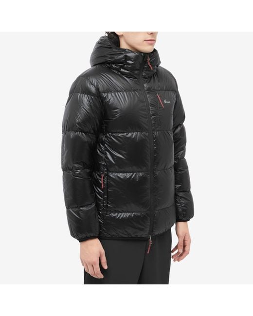 NANGA Mountain Lodge Down Hooded Jacket in Black for Men | Lyst UK