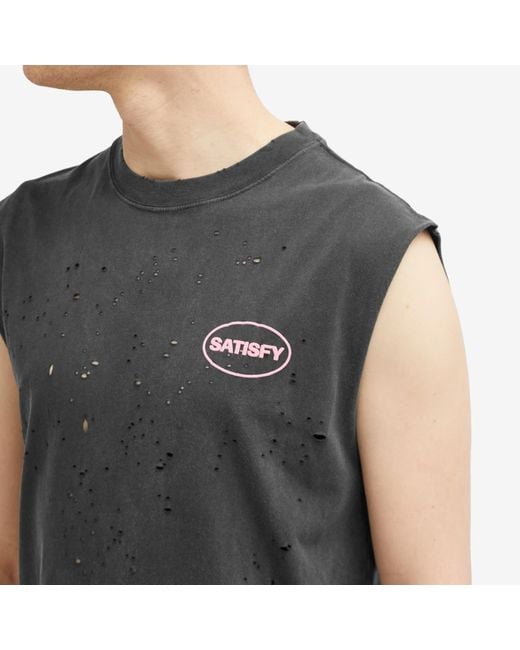 Satisfy Gray Mothtech Muscle T-Shirt for men