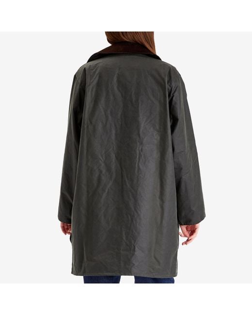 Barbour Black The Edit By Alexa Loren Oversized Waxed Jacket