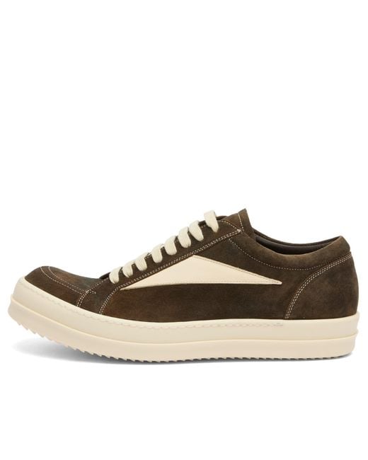 Rick Owens Brown Suede Vintage Sneaks for men
