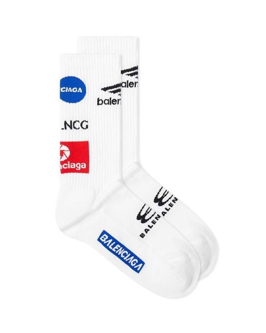 Balenciaga White League Socks for men